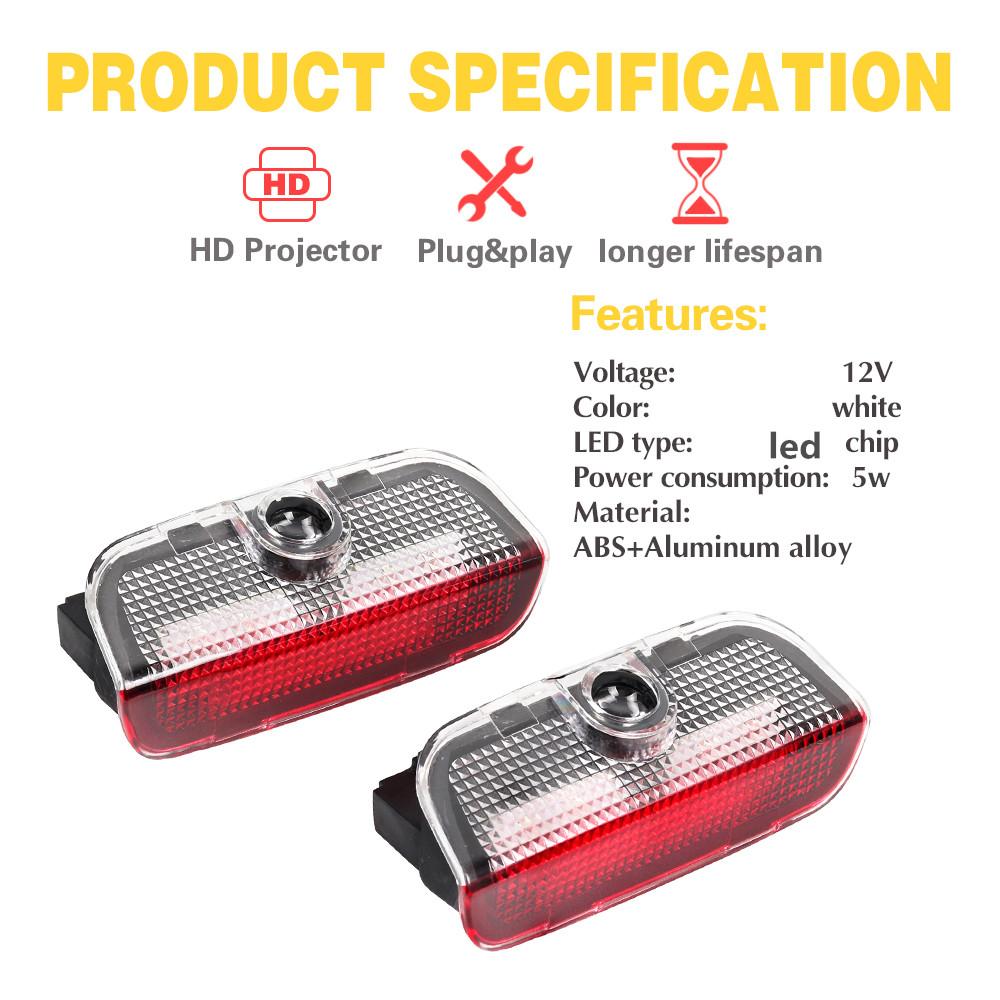 AHUQ1 NEW LED Car Door Ghost Shadow Welcome Warning Light Accessories For Skoda Superb 2 MK2 3 MK3 3U 3V 3T B5 B6 B7 B8 2009 - 2020