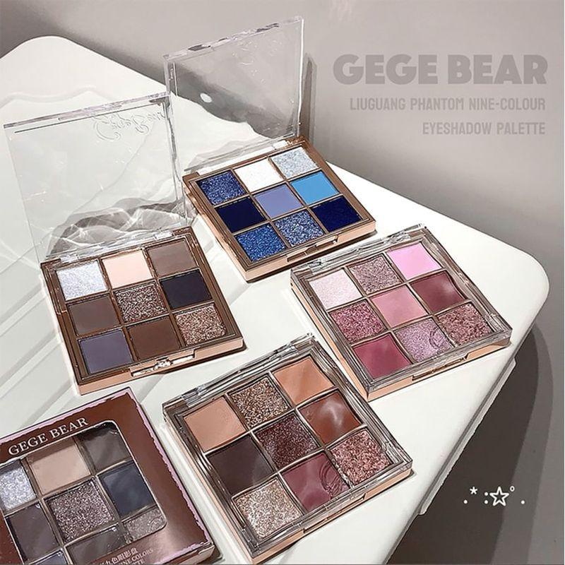 Gege Bear - Палитра теней для век 'Легкий Фантом' - 9 цветов - 4 типа