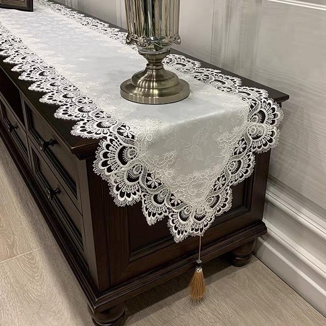 Lace Table Flag Fabric Dust Cover Fringed Household Tv Cabinet Shoe Cabinet Coffee Table Tablecloth