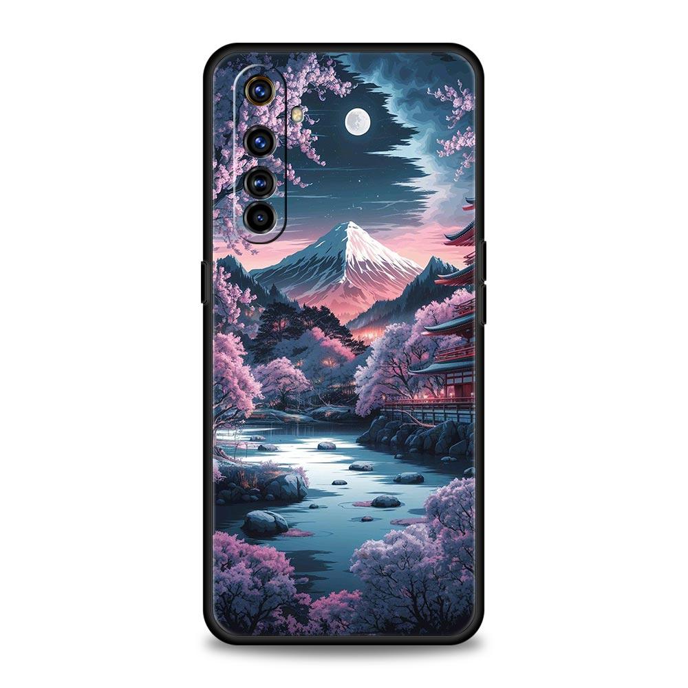 Розовый закат в горах Чехол для Realme C67 C63 C55 C53 C35 C25 C21 GT 2 3 5 6 10 11 12 13 Pro Plus 5G Мягкий ТПУ Чехол для телефона Fundas
