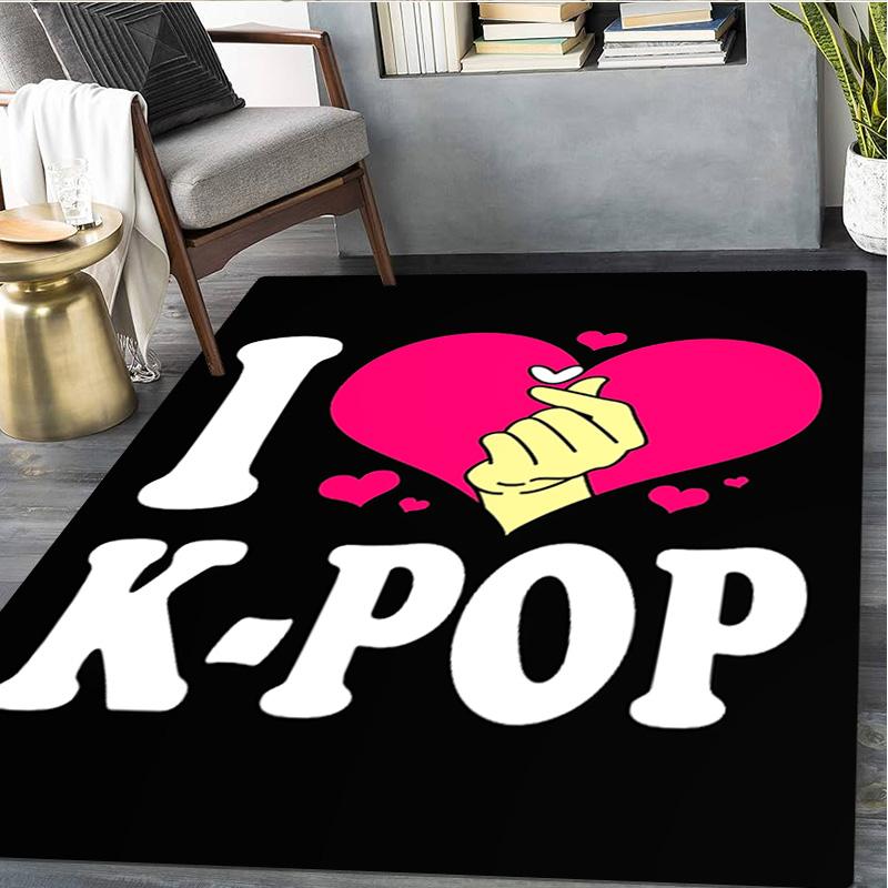 1Pc k pop Print Rug - home decoration Carpet For Living Room Bedroom Flooring Computer Chair Area Rug