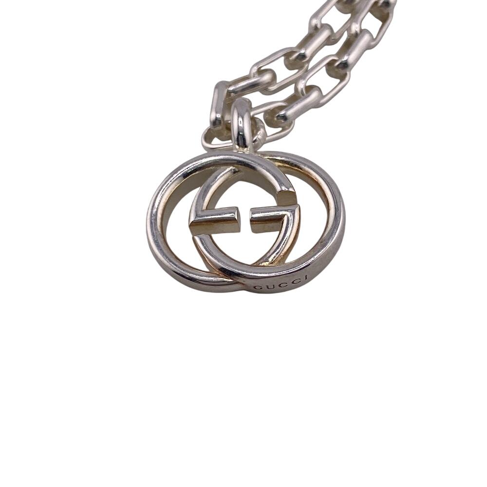 GUCCI Interlocking G Silver Necklace Silver Silver unisex Used