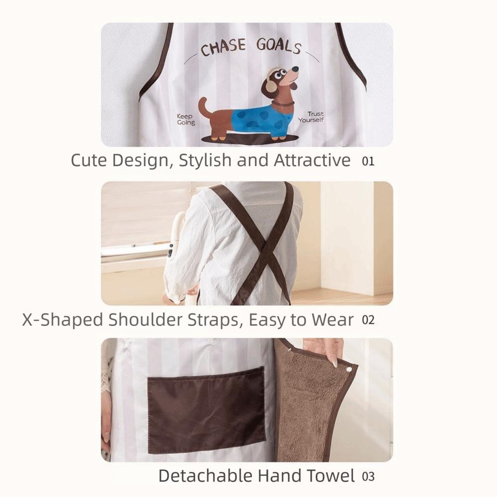 Cartoon Chef Cooking Apron Detachable Hand Wipe Catering Work Clothes Professional Chef