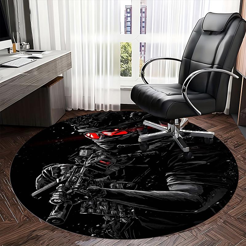 Black Powder Red Earth Chair mat Round Rug Office carpet, Non slip, Suitable for Living Rooms, Bedrooms Decor 1205575a