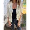 Новый осенний стиль ажурного кардигана с рукавом три четверти — это модный и трендовый вязаный кардиган-свитер.