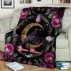 1PC Custom Name Ethereal Raven Moonlit Garden blanket versatile,all-season throw suitable for the living room,bedroom,camping,travel,and gift
