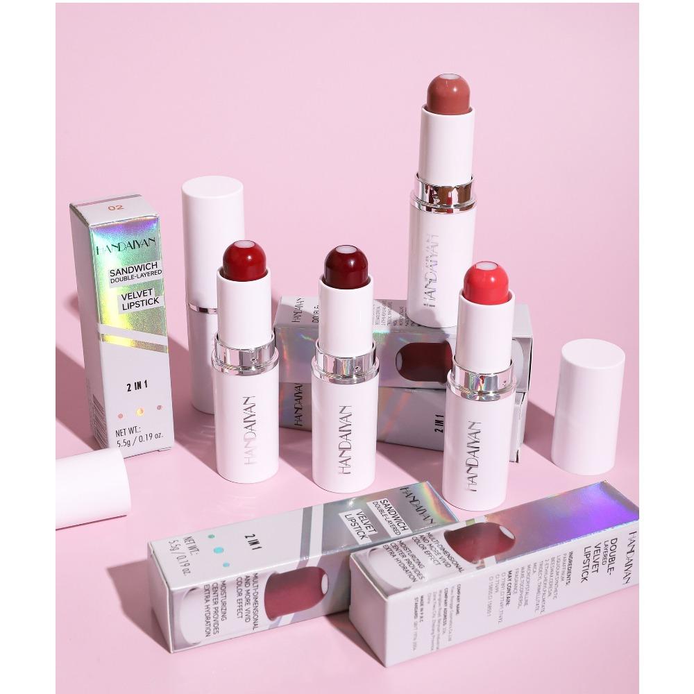 HANDAIYAN Lipstick Lippenstift, Twa-in-ien, Hert-LIP, Reade Froulike Matte Hydraterend En Hydraterend Is Net Maklik Te Ferklearjen