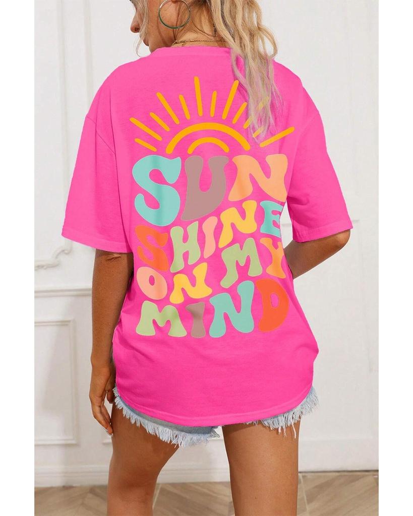 Azura Exchange Bright Pink SUNSHINE ON MY MIND Graphic Tee