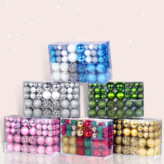 Yousheng 100 Pcs Christmas Balls Ornaments Plastic Shatterproof Hanging Balls Decoration for Xmas Tree Holiday Home Party Decor