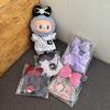 For 17cm Labubu Pendant for Children Dress Sweater Overalls T-shirt Sweater Hat Set Cartoon Messenger Bag