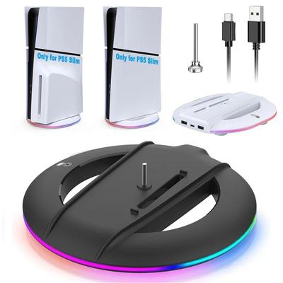 Вертикальная охлаждающая подставка с RGB-подсветкой для консоли PS5 Slim (Дисковая/Цифровая версия) Противоскользящее основание Держатель Игровые аксессуары