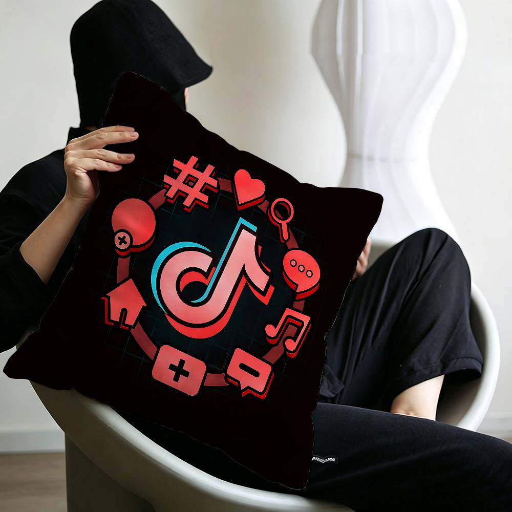 TTikToks Logo Decorative Room Aesthetics Pillow Case Home Decor Bedroom Sofa Bed Couch Pillow Cover x