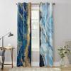 Абстрактные синие мраморные современные оконные шторы для гостиной, спальни, кухонные шторы, шторы