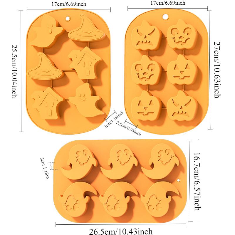 3D Силиконовая форма для торта на Хэллоуин, форма в виде тыквы и привидения для приготовления печенья, конфет, инструменты для DIY украшения торта, аксессуары для выпечки
