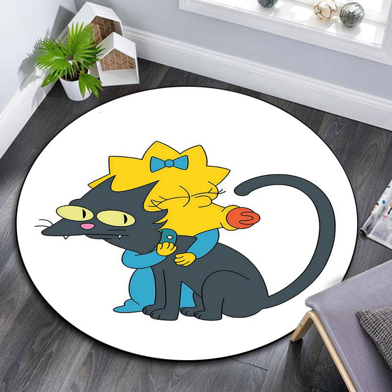 Maggie Simpson pattern round rug,Carpet Rug for Living Room Bedroom Playroom ,Non-slip Floor Mat,Holiday Gifts and Birthday Gifts.