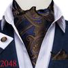 Men's Vintage Cravat Ascot Tie Self  Paisley Floral British Style Gentleman Silk Tie Set For Party