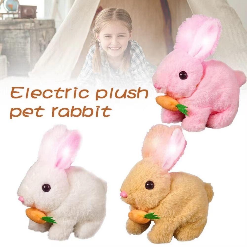 Movements Electric Plush Rabbit Toy Wag Tail Walking Interactive Bunny Kids Toy