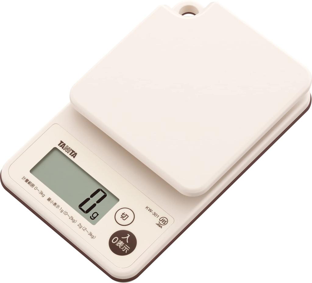 TANITA Cooking 1g Fully Measures In As Little As 1 Ivory Scale, Kitchen, Cooking, 3kg, Increments, Waterproof, Washable, Washable, Second, KW-301-IV