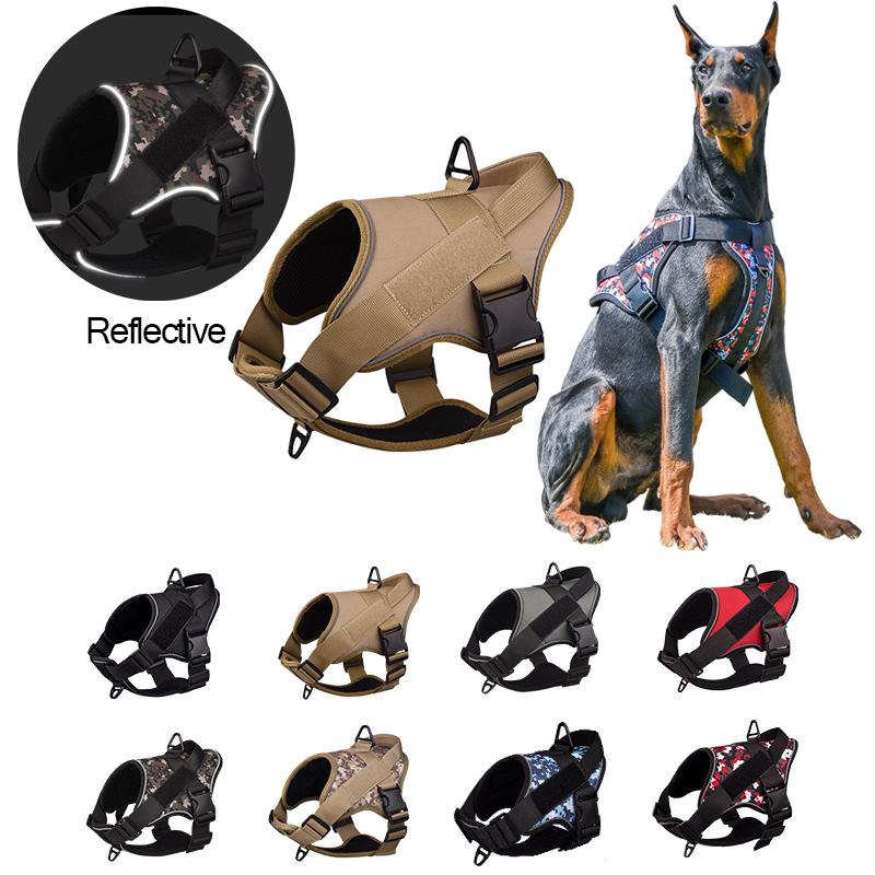 Reflective Dogs Harness for Medium Large Dogs Adjustable Safety Lead Straps French Bulldog Labrador Walking Harnesses