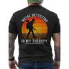 Men'S Metal Detecting Is My Relax Graphic T-Shirt - Black Casual Short Sleeve Tee with Treasure Hunting Silhouette & Sunset Design, Loose Fit Round