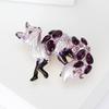 Vivid Fox Shape Brooch Shiny Rhinestones Pin Women Lovely Enamel Animal Party Casual Badge Clothes Accessories