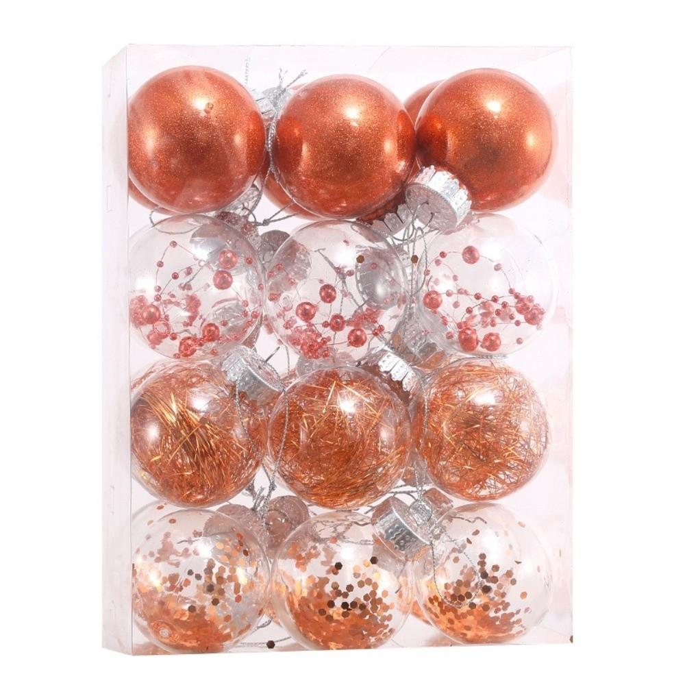 24Pcs 6cm Christmas Ball Ornaments Plastic Tree Decoration Pendant Party Decoration