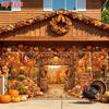 2D plane, 2D plane - 2D plane banner, 1 piece autumn Thanksgiving garage banner, polyester material