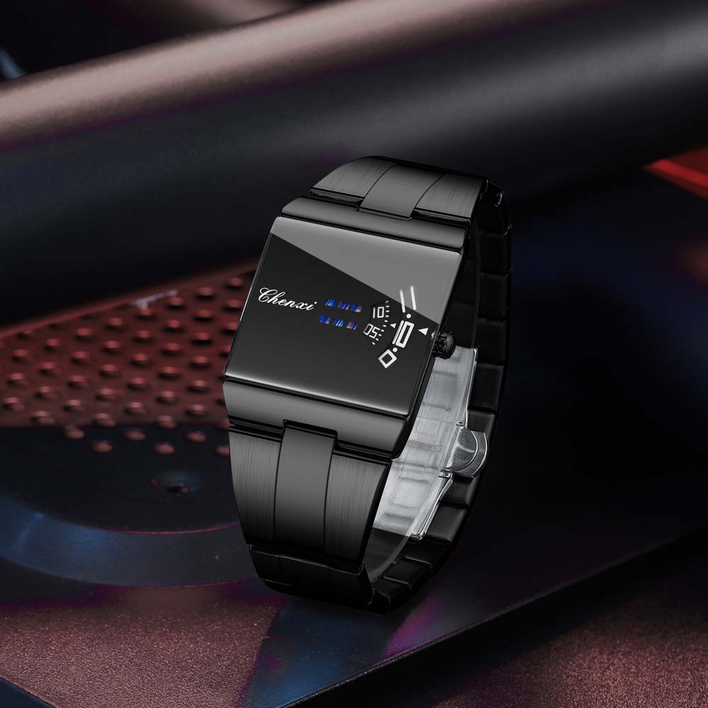 CHENXI New Digital Quartz Watch Trendy Men's Watch Ultra-Thin Water-Resistant Stylish Quartz Men's Watch Square Men's Wristwatch