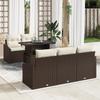 VidaXL 6-Piece Garden Sofa Set with Cushions Brown Poly Rattan 3357651