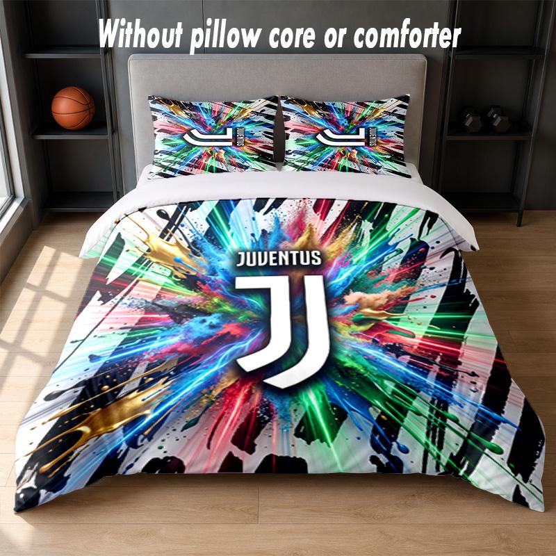 Дизайн Juventus FC Постельное белье Комплект 1 пододеяльник + 2 наволочки Мягкое дышащее домашнее постельное белье