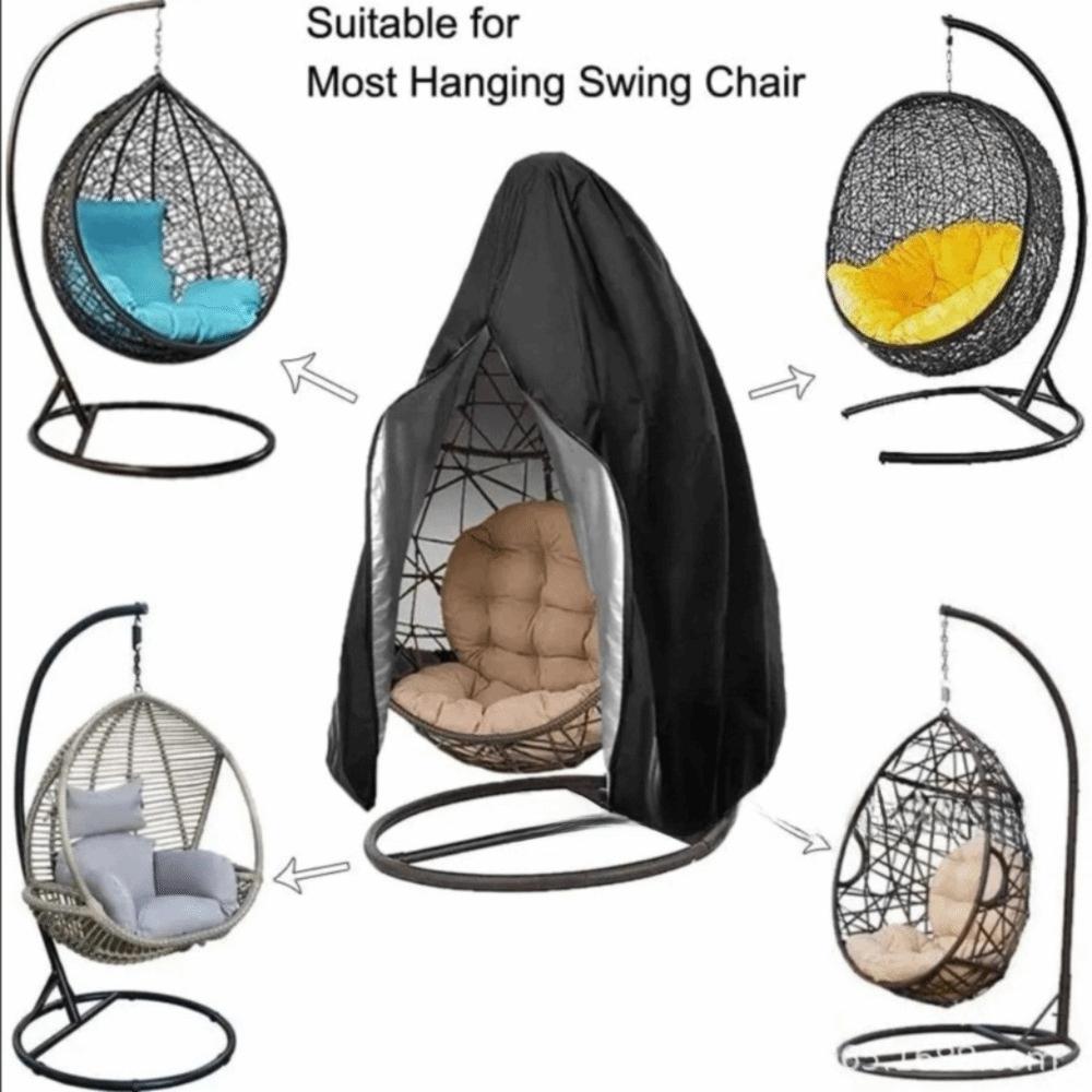 Oxford Cloth Egg Chair Cover with Zipper Heavy Duty Wicker Egg Swing Chair Covers Windproof Waterproof Hanging Chair Cover