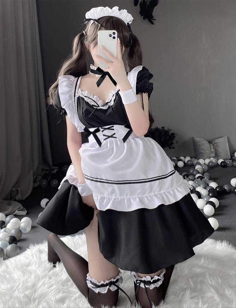 Cosplay Maid Dress One Piece Lolita Costume Lolita Short Sleeve Alice Style Costume Uniform Cultural Festival School Festival Cute Maid Cafe