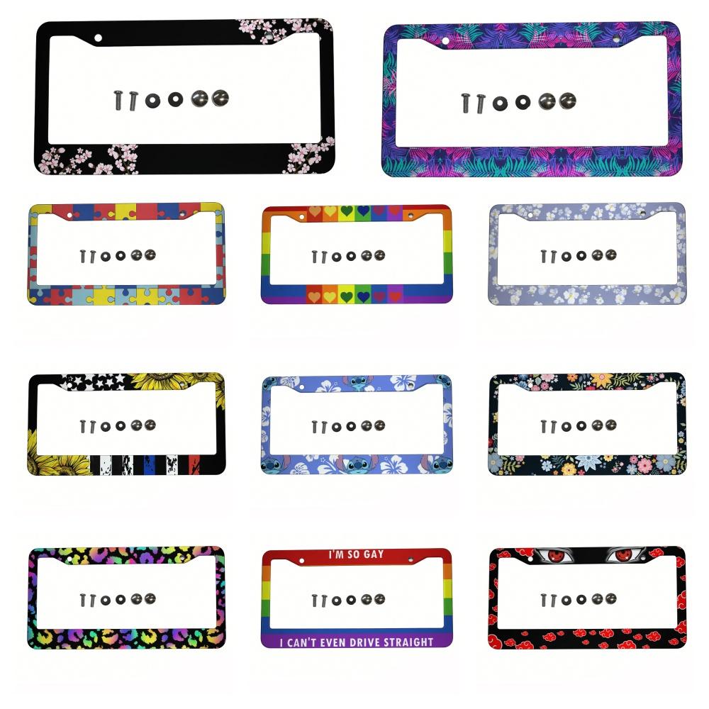 Best-selling pattern American Car 12" x 6" Laser Cut Chrome FLicense Plate Frames- Car/Truck/SUV Automobile Decoration Accessory License Plate Covers