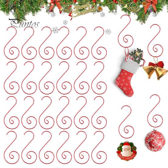 100 шт. крючков для рождественских украшений S-образной формы, нержавеющие, прочные, несущие нагрузку крючки для рождественской елки, аксессуары для вечеринок