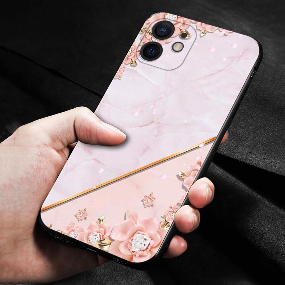 Розовый фиолетовый чехол для телефона с блестящим узором для Apple Iphone 14 13 12 11 Pro Max 13 12 Mini Xs Max Xr X 7 8 Plus 6 6s Shell