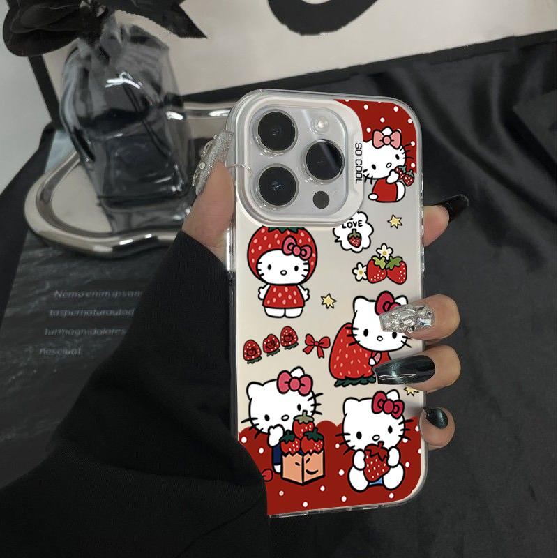 Cute Hello Kitty Casing For Iphone 17 Air 17 Pro Max 1615 14 11 12 13 Pro Max 16 Plus 16e 13 Mini Lovely Cartoon Hard Phone Case