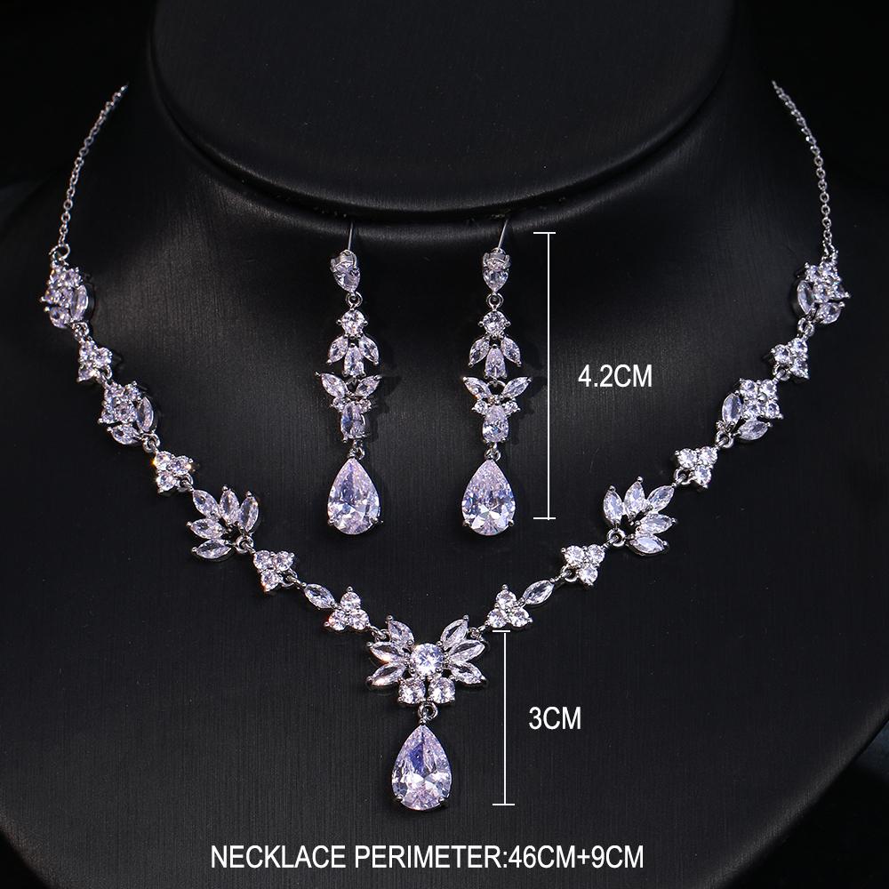 Emmaya Fashion Statement Wedding Party Classical Waterdrop Shape Delicate Jewelry Set for Women&Girls Fascinating Fancy Gift
