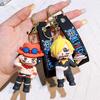 Anime Character Keychain Luffy Nami Ace Zoro Figure Pendant Unisex Bag Charm Accessory