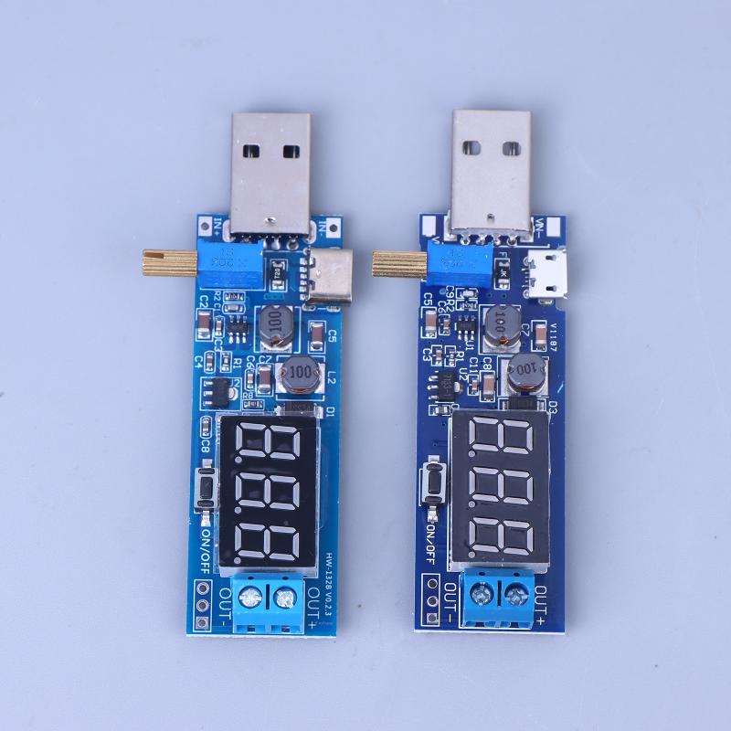 USB Повышающий / Понижающий Модуль Питания Преобразователь Повышающий DC-DC 5В в DC 1.2В-24В Регулируемый Выход