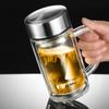 GIANX Tea Glass with Filter Double Walled Insulated Glass Water Cup Office Clear Bottles Business Men Drinkware