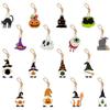 16 Pieces Halloween Hanging Decorations for Tree Gnome/Pumpkin/Skull/Cat Shape Indoor Outdoor Ornament with Rope for Party Holiday
