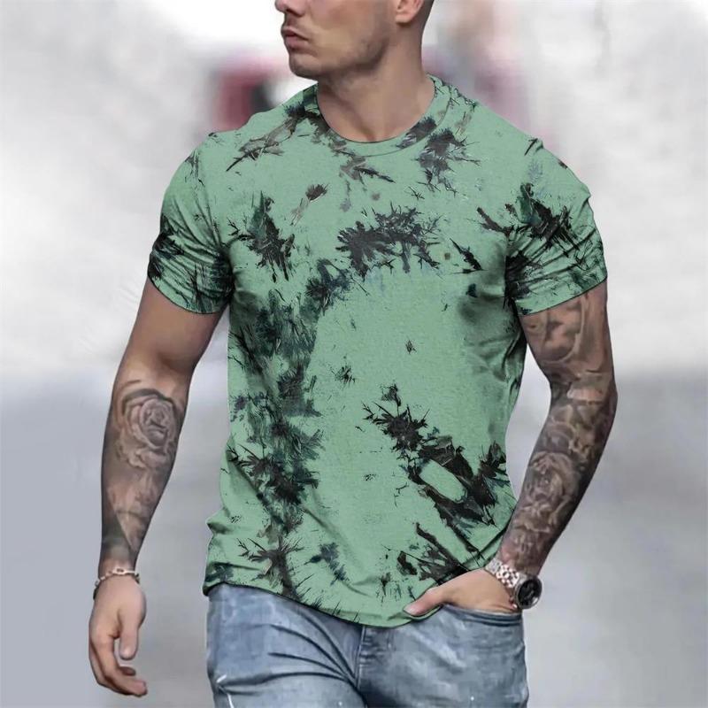 Летняя мужская футболка Модная футболка с граффити 3D-принт Повседневная свободная уличная футболка с коротким рукавом Топ Пуловер Одежда