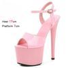 Модная обувь для женщин Босоножки на высоком каблуке 17 см Обувь с открытым носком Летняя обувь на платформе с ремешком на пряжке Вечерняя клубная обувь для стриптиза Женская обувь на шпильке
