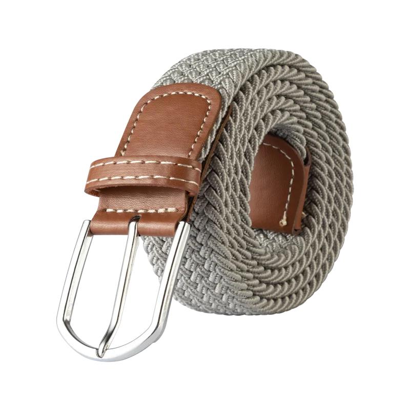 120cm Unisex Elastic Fabric Casual Belt Pin Buckle Expandable Braided Stretch Canvas Simple and Stylish Leisure Men Women Belt
