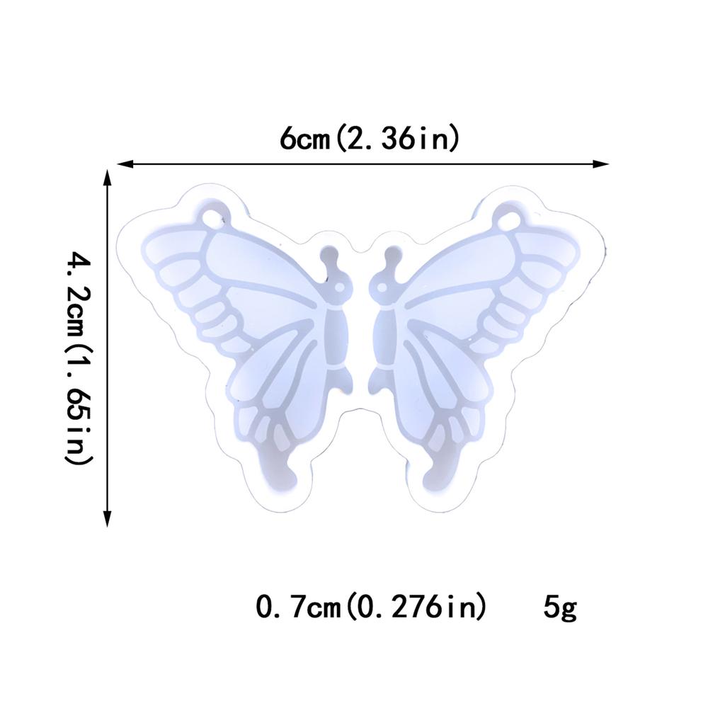 Keychain Silicone Mold Butterfly-Silicone Mold for Car Pendant Home Decors Crystal Epoxy Resin Mold Jewelry Making Mold