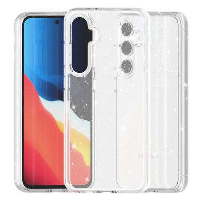 Чехол для Samsung Galaxy S24 FE, ТПУ+ПК, Прозрачный чехол со блестками
