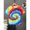 Детская одежда, летняя 3D футболка-радуга с эффектом тай-дай для мальчиков, повседневный детский топ с круглым вырезом, детская футболка с коротким рукавом, детская одежда