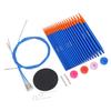 Circular Knitting Needle and Cable Set Blue Gold Color Double Head Interchangeable Needles for Home