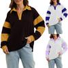Womens Oversized  Crewneck Sweatshirts Long Sleeve Color Block Tee Shirts Casual Tops