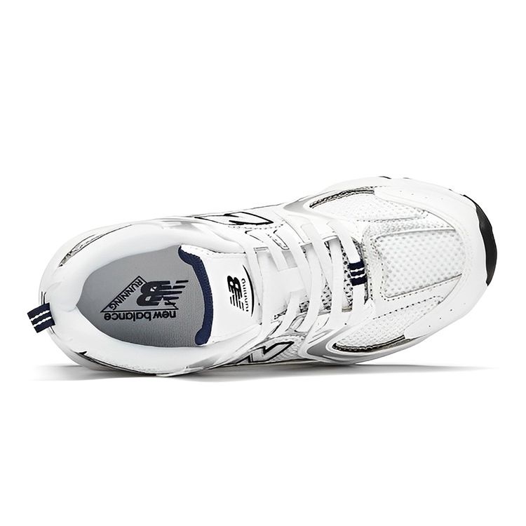New Balance 530 Bungee Little Kid Белые детские кроссовки цвета индиго серебристо-металлик PZ530SB1
